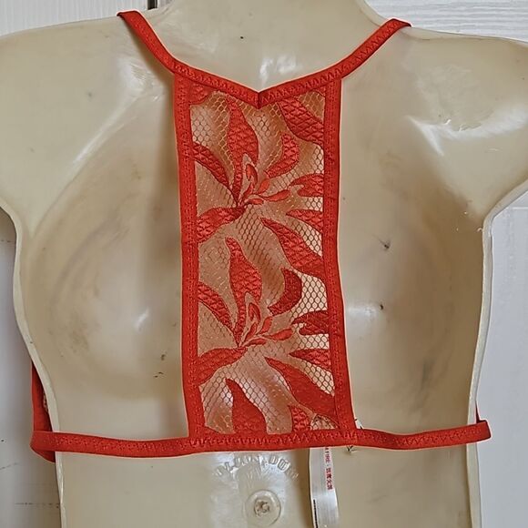 Free People Women's Lace Bralette Racer Back Bra Henna Red Small - Picture 4 of 16